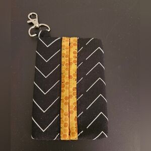 Handmade Black Chevron and Honeycomb Pocket Tissue Holder, New